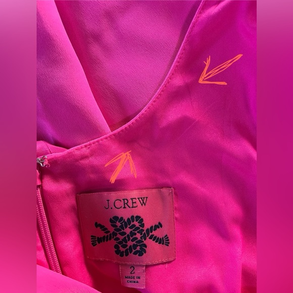 J Crew Silk Tricotine Hot Pink Dress size 2 - Picture 8 of 9